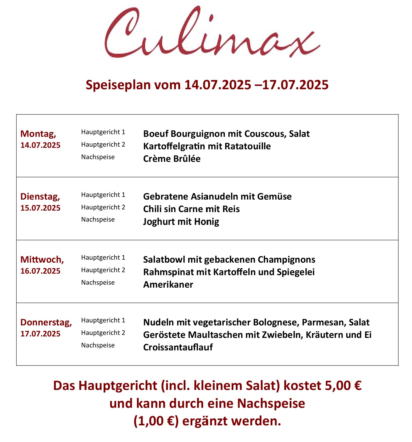 Speiseplan 2025-07-11